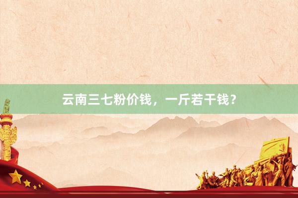 云南三七粉价钱，一斤若干钱？